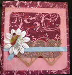 A pinky Chrissie card - with more lace & sewing